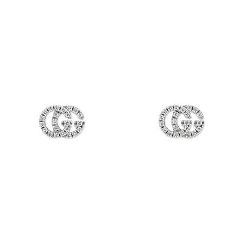 gucci gg running earrings|Gucci diamond stud earrings.